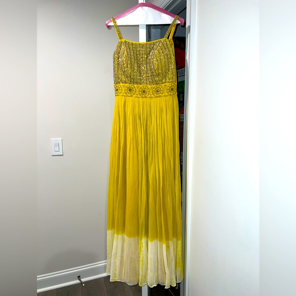 Yellow ombré beaded jumpsuit